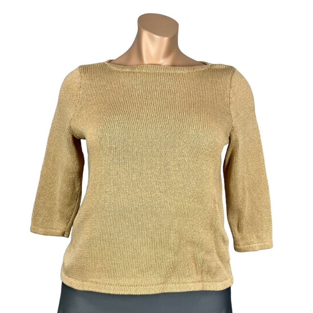 Lauren Ralph Lauren Women's Scoop Neck Knit Sweater in Camel